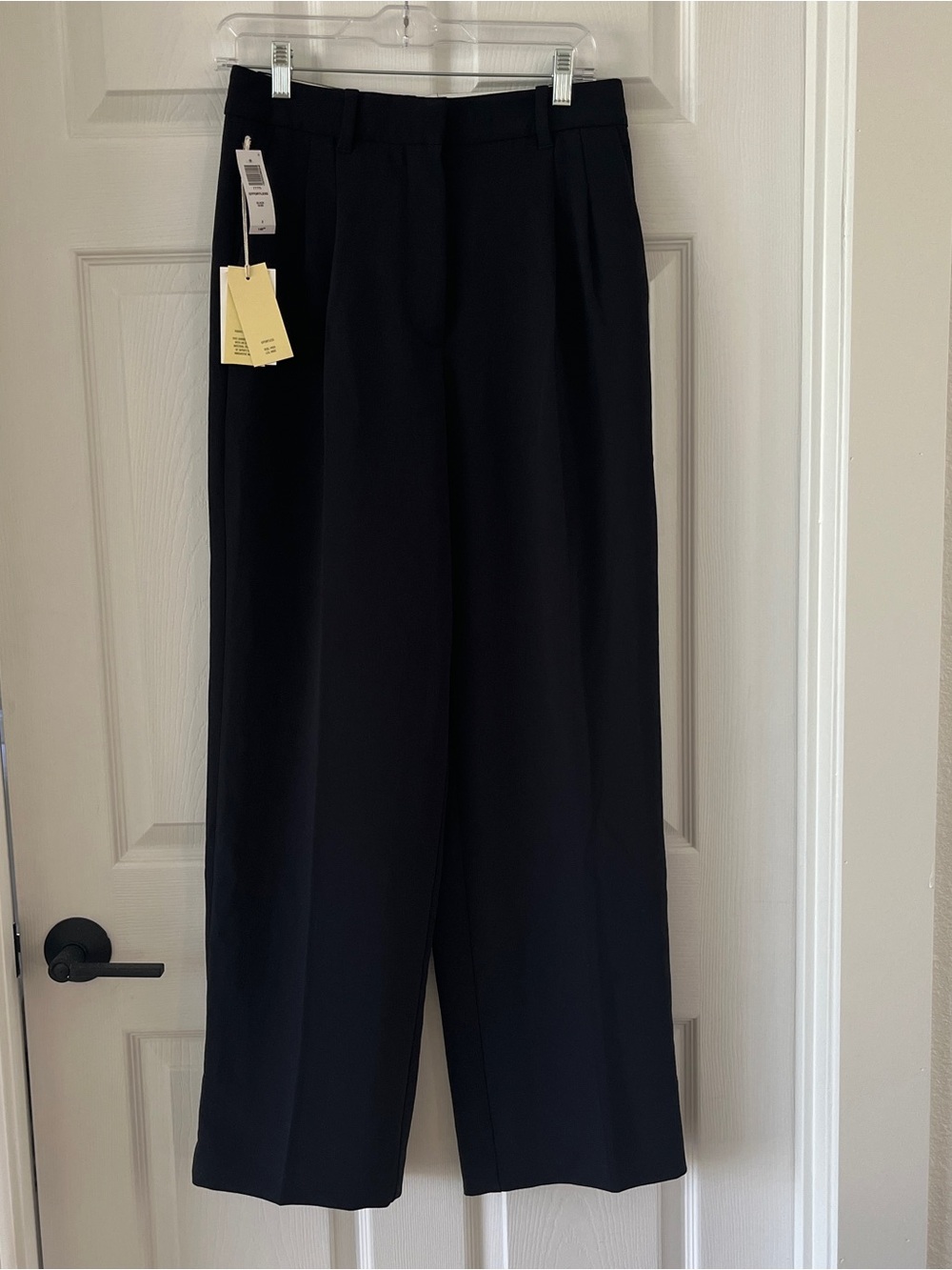Aritzia Effortless Black Wide-Leg Tailored Trousers 8